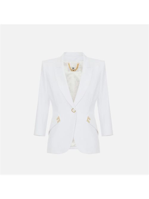 JACKET IN DOUBLE LAYER STRETCH CREPE ELISABETTA FRANCHI | GI21561E2360 avorio